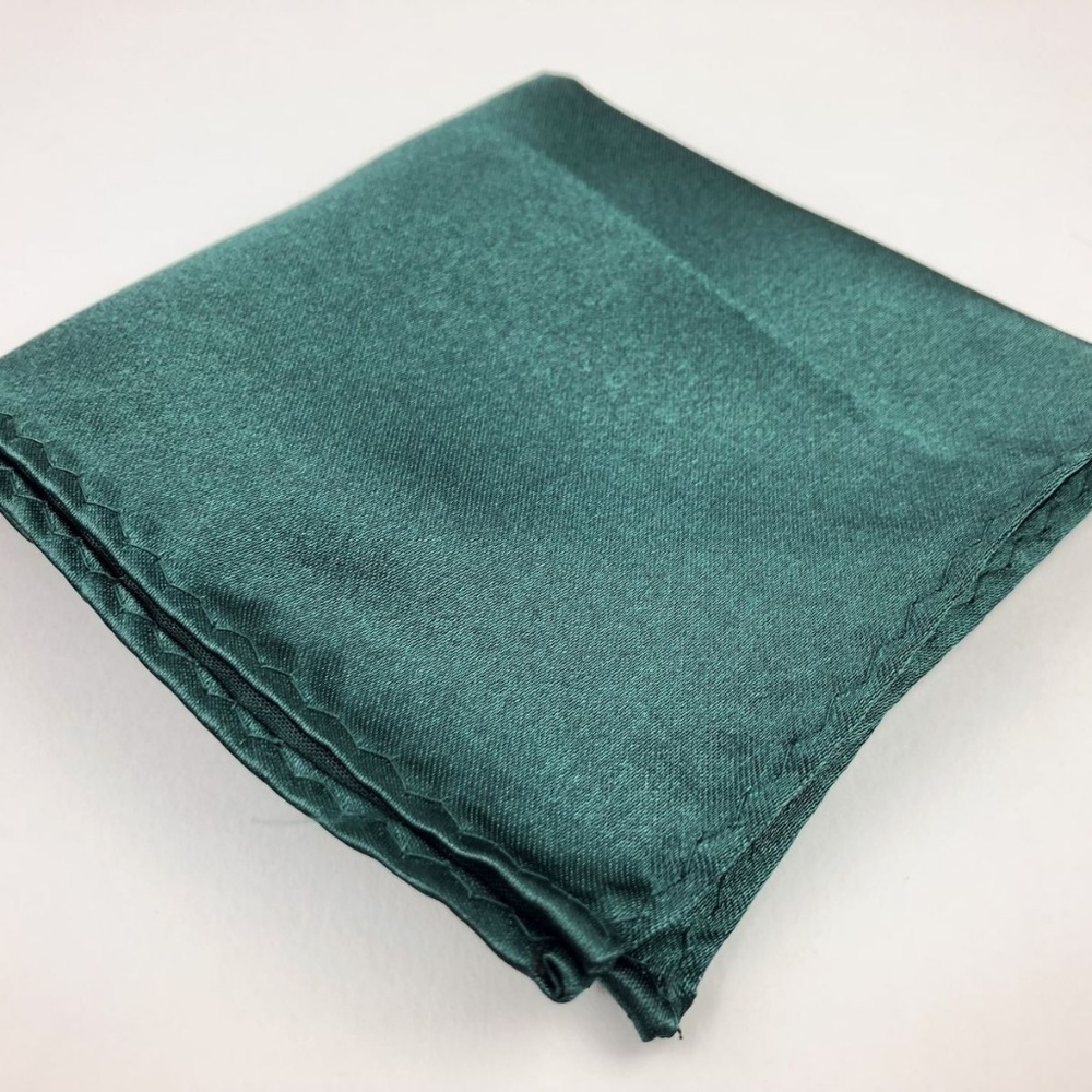 Men's Silk Satin Pocket Square Emerald Green